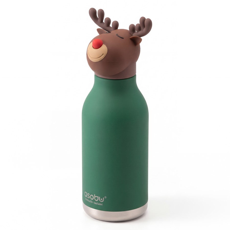 Παιδικό Μπουκάλι Θερμός με Καλαμάκι 460ml ASOBU Bestie Reindeer
