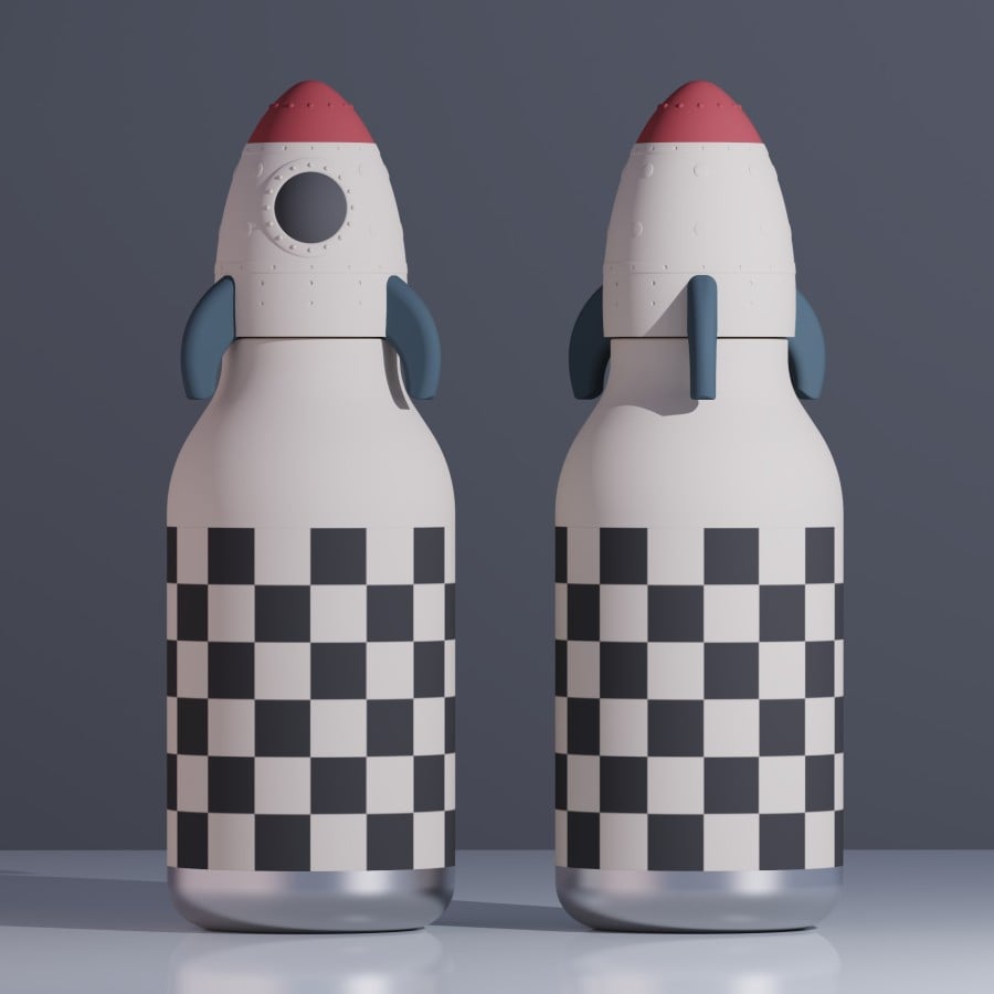 Παιδικό Μπουκάλι Θερμός με Καλαμάκι 460ml ASOBU Bestie Rocket