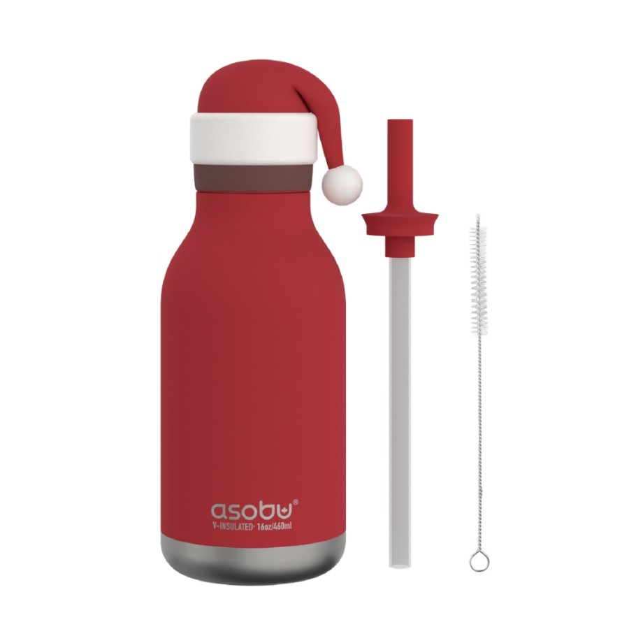 Παιδικό Μπουκάλι Θερμός με Καλαμάκι 460ml ASOBU Bestie Santa