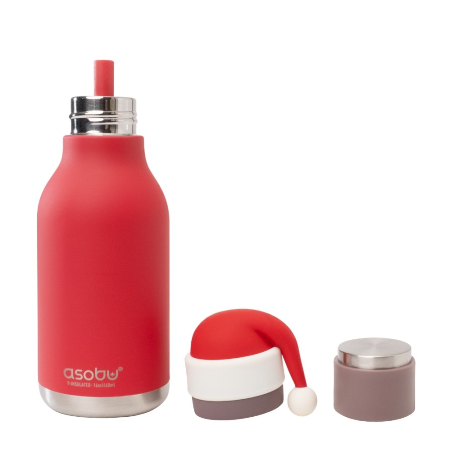 Παιδικό Μπουκάλι Θερμός με Καλαμάκι 460ml ASOBU Bestie Santa