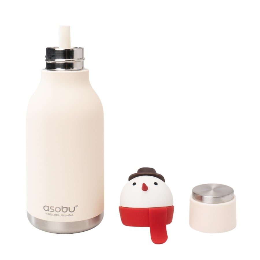 Παιδικό Μπουκάλι Θερμός με Καλαμάκι 460ml ASOBU Bestie Snowman