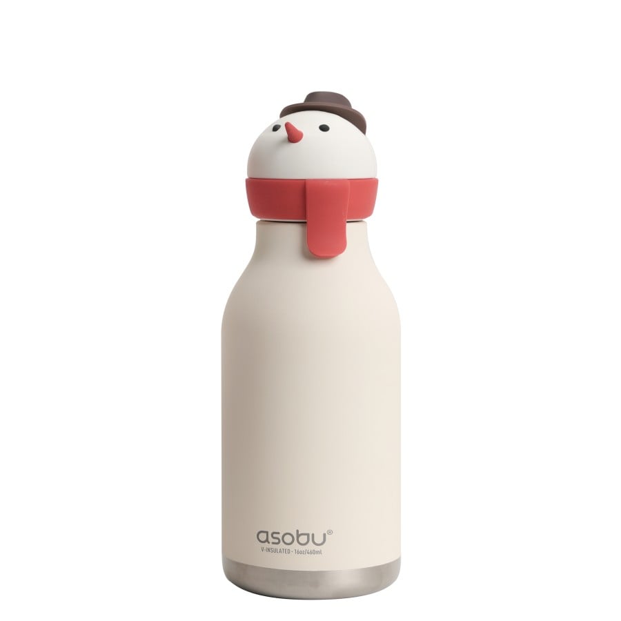 Παιδικό Μπουκάλι Θερμός με Καλαμάκι 460ml ASOBU Bestie Snowman