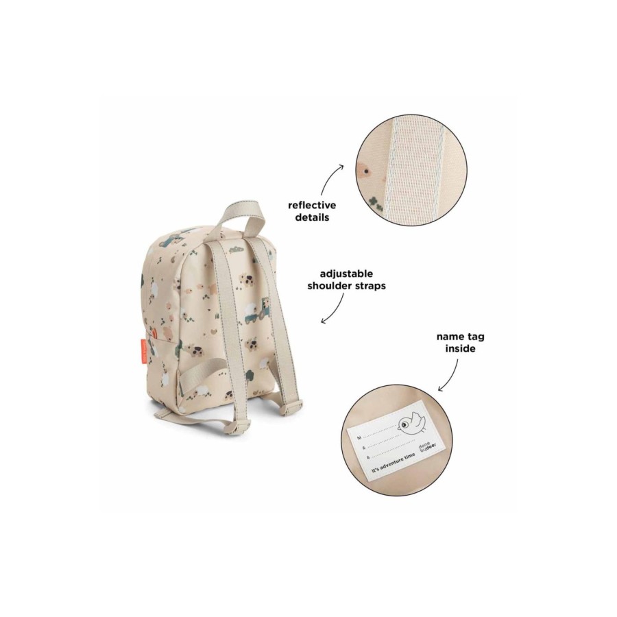 Παιδικό Μικρό Σακίδιο Πλάτης Backpack Done by Deer Tiny Farm Μπεζ 4L