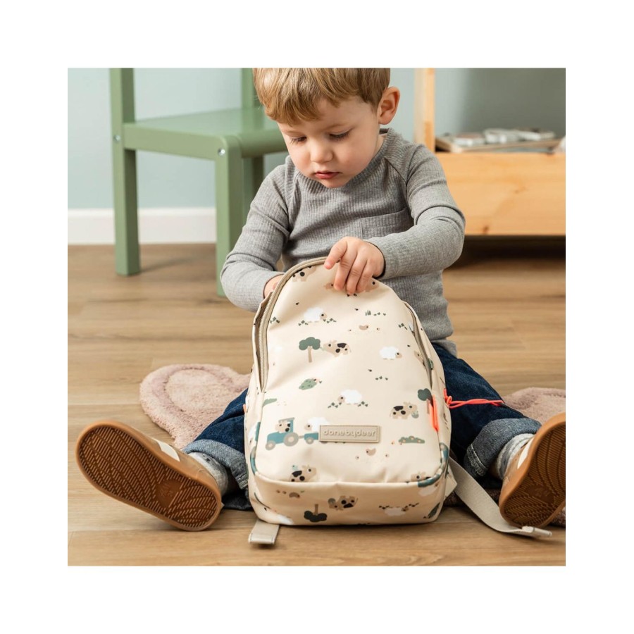Παιδικό Μικρό Σακίδιο Πλάτης Backpack Done by Deer Tiny Farm Μπεζ 4L