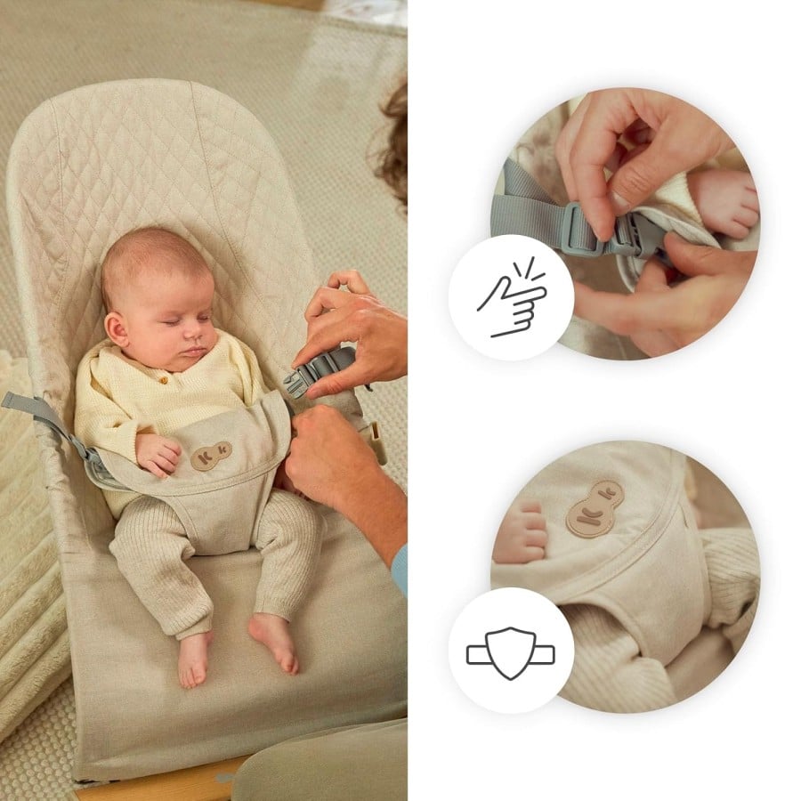 Ρηλάξ Μωρού Kinderkraft MIMI Wood Beige