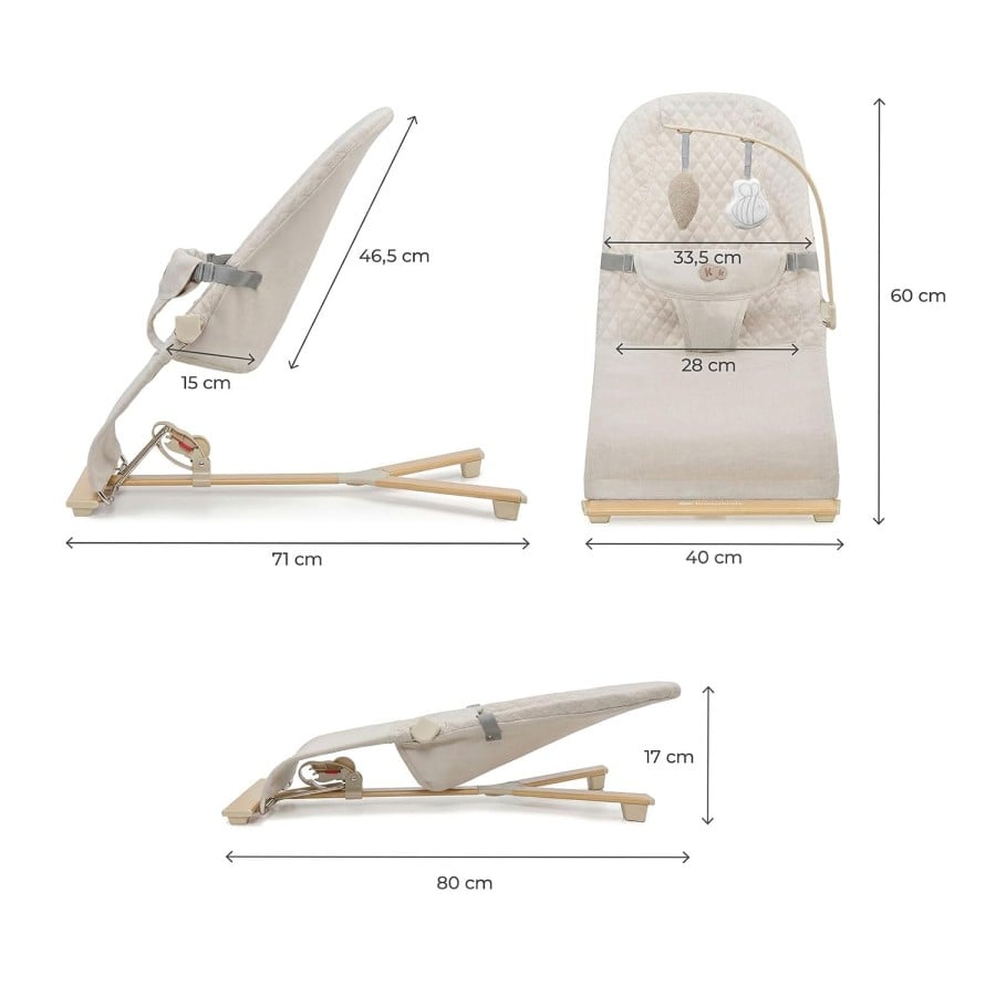 Ρηλάξ Μωρού Kinderkraft MIMI Wood Beige