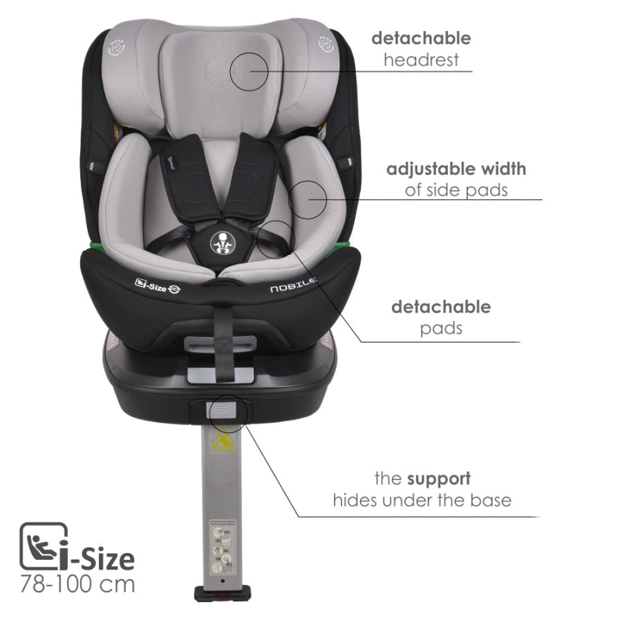 Bebe Stars Nobile i-Size 360° Κάθισμα Αυτοκινήτου 40–150 cm ISOFIX Black