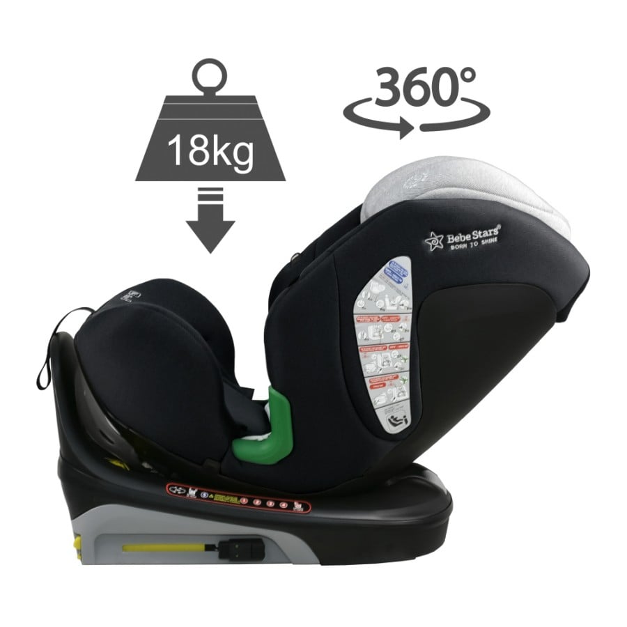 Bebe Stars Nobile i-Size 360° Κάθισμα Αυτοκινήτου 40–150 cm ISOFIX Black