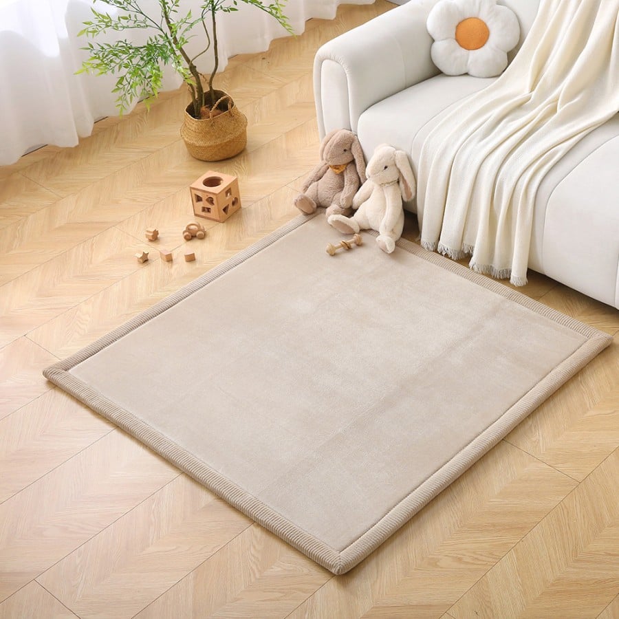 Χαλί με Premium Memory Foam Μπεζ 127x127x2.5εκ. Hakuna Matte