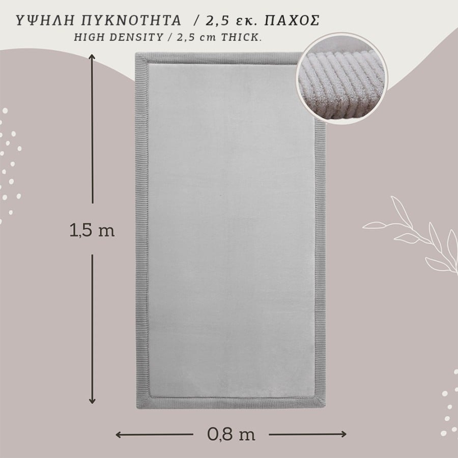 Χαλί με Premium Memory Foam Γκρι Σκούρο 127x127x2.5εκ. Hakuna Matte
