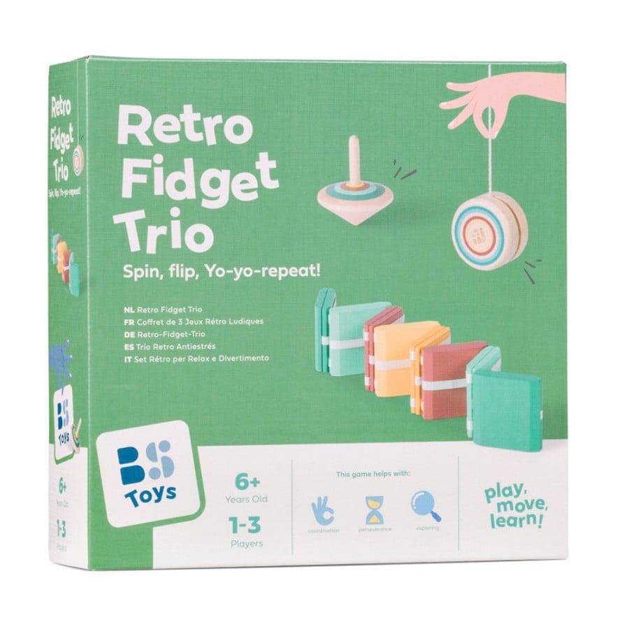 Ξύλινα Fidget Παιχνίδια για Παιδιά 6+ Ετών – Σετ 3 Retro Παιχνιδιών BS Toys FSC