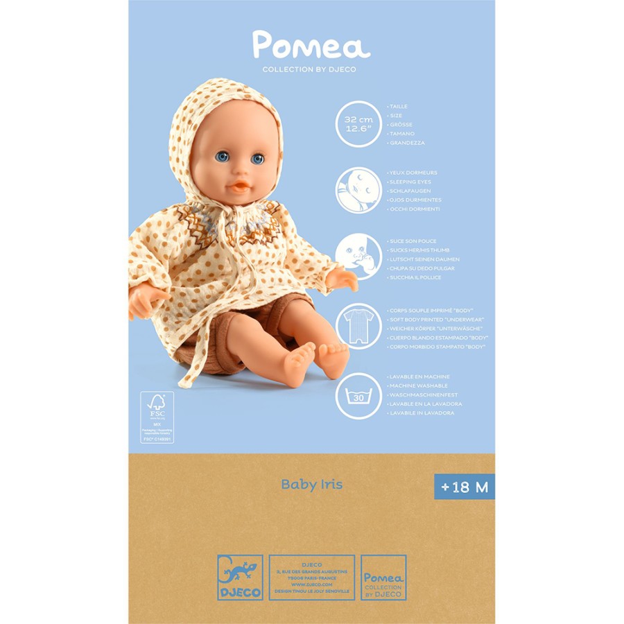 Κούκλα Μωρό Βινυλίου Iris Djeco Pomea 32εκ.