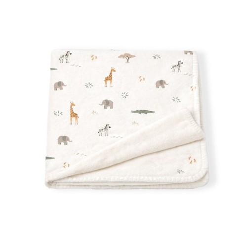 Βρεφική Κουβέρτα Fleece Αγκαλιάς 80×110 cm Beige – Interbaby Jirafa Savanna