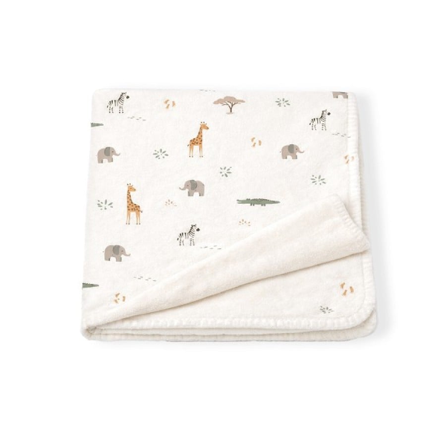 Βρεφική Κουβέρτα Fleece Αγκαλιάς 80×110 cm Beige – Interbaby Jirafa Savanna