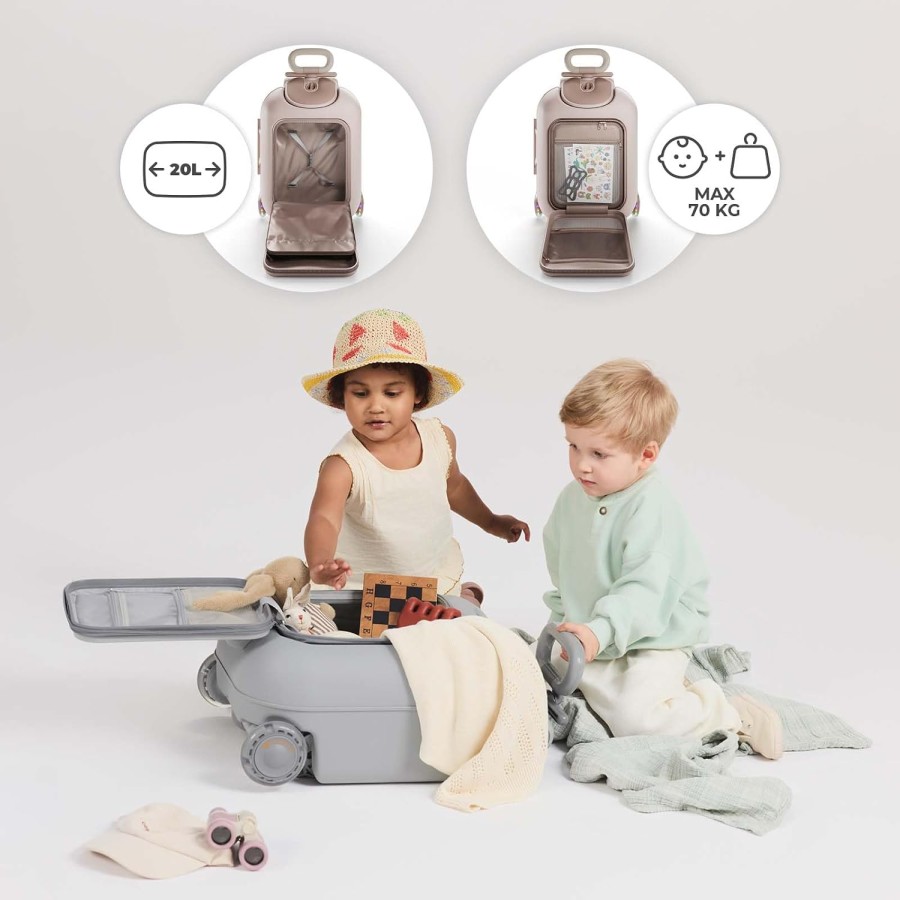 Παιδική Βαλίτσα Ταξιδιού 2 σε 1 με Κάθισμα 20L Kinderkraft CABBY Rose Gold