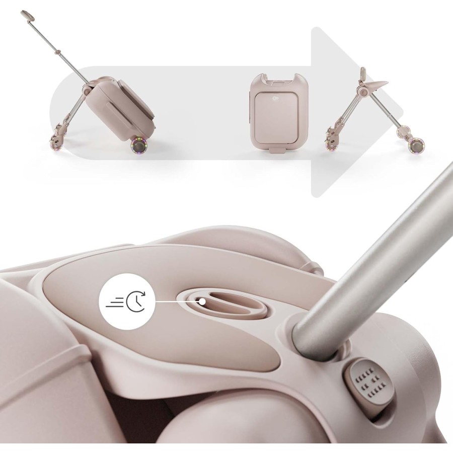 Παιδική Βαλίτσα Ταξιδιού 2 σε 1 με Κάθισμα 20L Kinderkraft CABBY Rose Gold