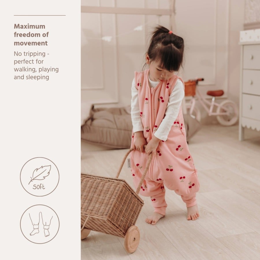 Παιδικός Υπνόσακος με Ποδαράκια Meyco Baby Cherry Soft Rose TOG 2.5