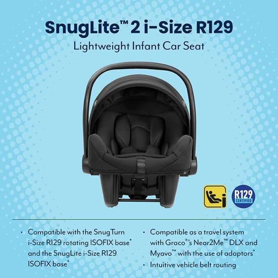 Βρεφικό Κάθισμα Αυτοκινήτου GRACO SnugLite 2 i-Size R129 Midnight 40-75cm