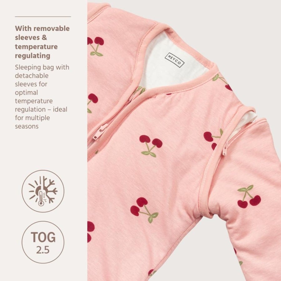 Παιδικός Υπνόσακος με Αποσπώμενα Μανίκια Cherry Soft Rose TOG 2.5 – Meyco Baby