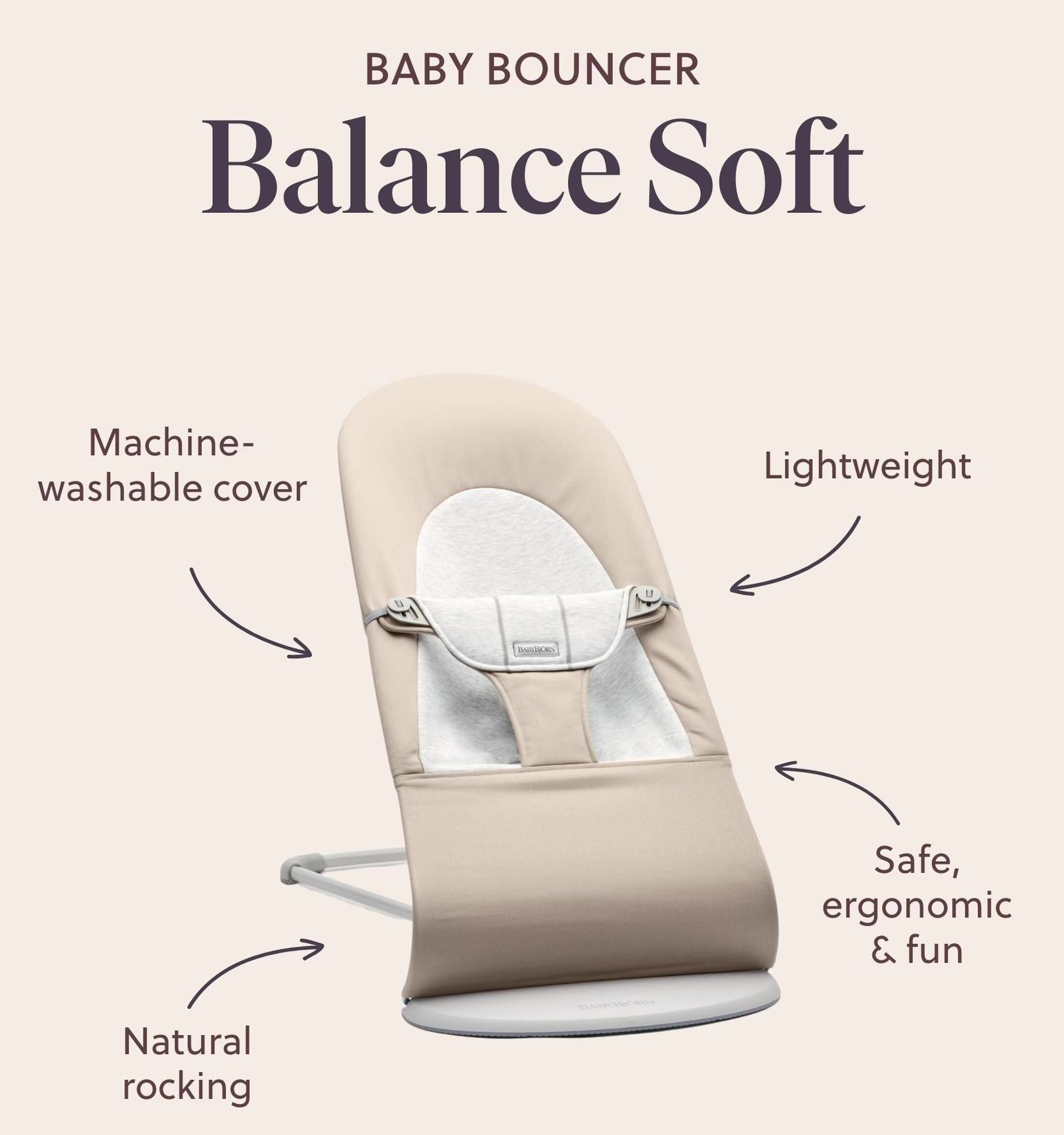 Εικόνα του Προϊόντος BabyBjorn Βρεφικό Ρηλάξ Balance Soft Tri Fabric