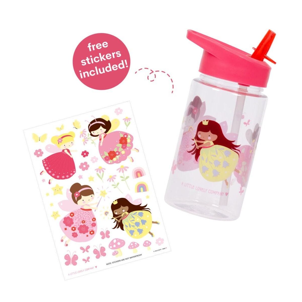 A little lovely company Μπουκάλι-Παγούρι με Καλαμάκι 450ml Fairy Νεράιδα DBFAPI27 - 1