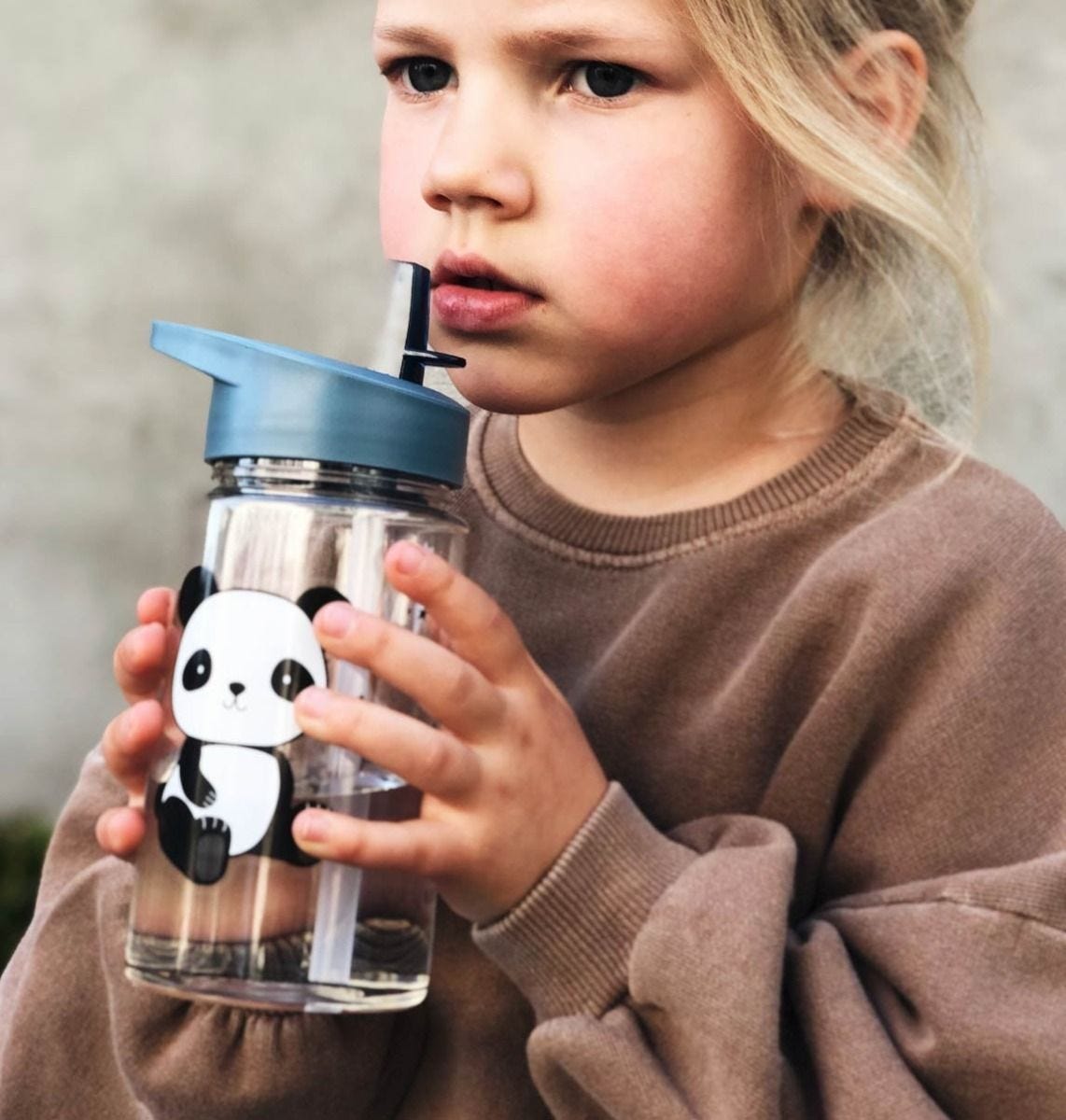 A little lovely company Μπουκάλι-Παγούρι με Καλαμάκι 450ml Panda DBPABU23 - 1
