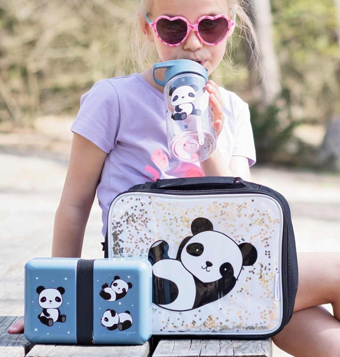 A little lovely company Ισοθερμική Τσάντα Φαγητού Glitter Panda CBPAGL13 - 1