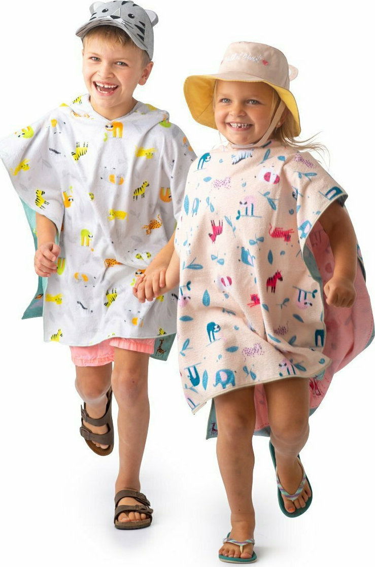 FlapJackKids Baby Πόντσο Διπλής Όψης UPF50+ Giraffe/Zoo - 1
