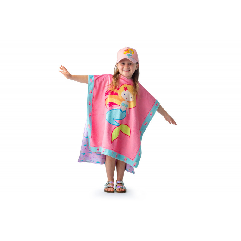 FlapJackKids Baby Πόντσο Διπλής Όψης UPF50+ Γοργόνα/Narwal - 1