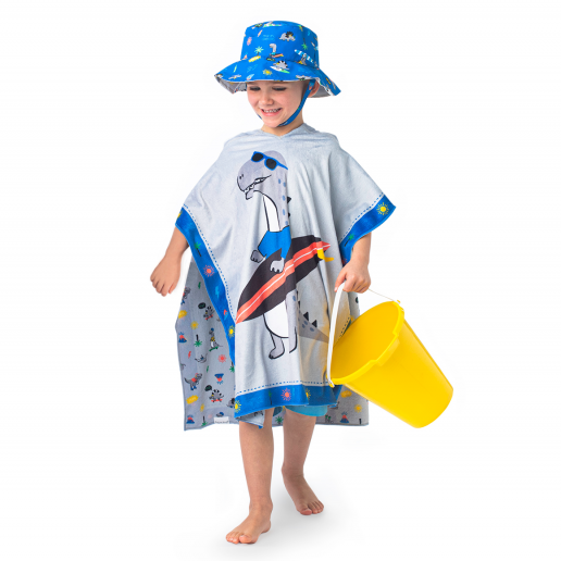 FlapJackKids Baby Πόντσο Διπλής Όψης UPF50+ Δεινόσαυρος - 1