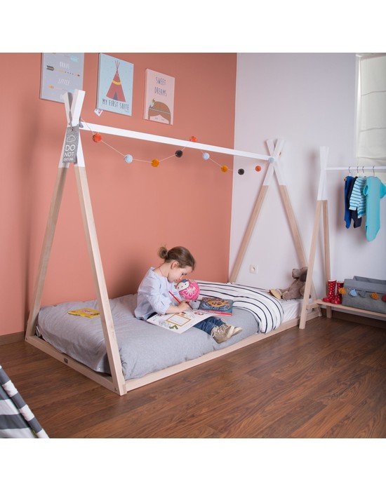 Childhome Πλαίσιο Kρεβατιού TIPI 70Χ140εκ. Natural White - 1