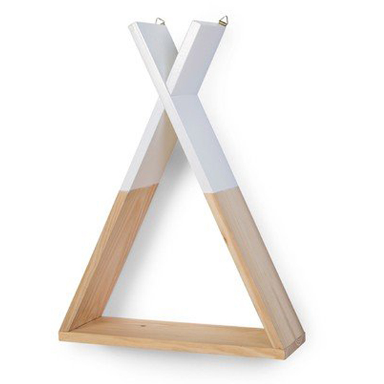 Childhome Ξύλινο Ράφι Tipi 35x12x47εκ. Natural White  - 1