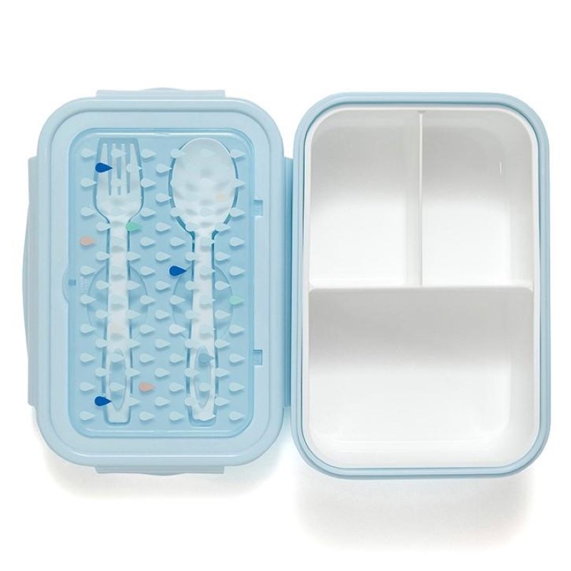 Petit Monkey Bento Box Δοχείο Φαγητού Drops Blue - 1
