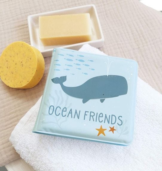 A Little Lovely Company Παιχνίδι Mπάνιου Bιβλιαράκι Ocean Friends - 1