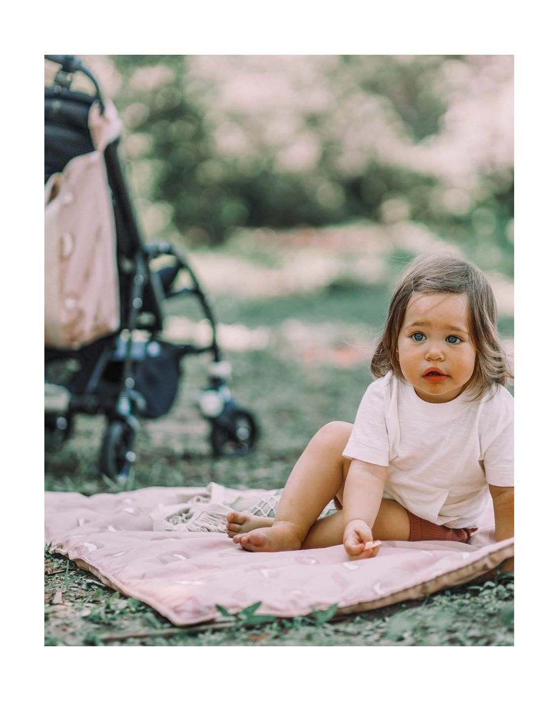 Minene Χαλάκι Πικνίκ 135x135εκ. με Τσάντα Μεταφοράς Pink Leopard - 1