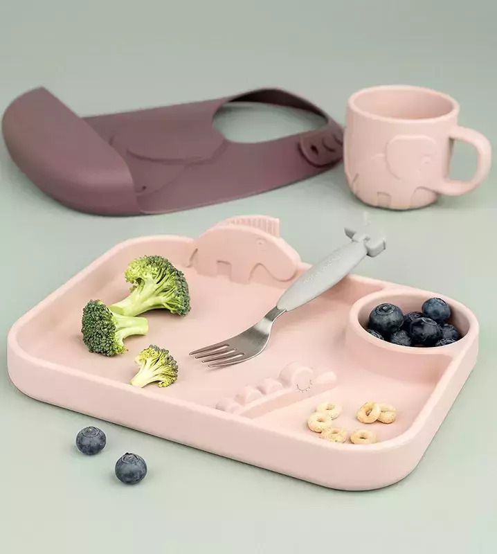Done by Deer Πιάτο Σιλικόνης Peekaboo Compartment Deer Friends Powder - 1