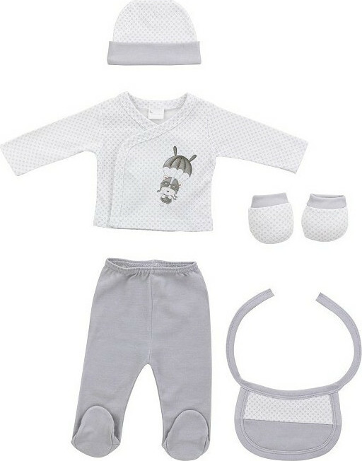 Interbaby  Σετ Δώρου από Οικολογικό Βαμβάκι με Ρούχα & Αξεσουάρ Paracaidas Grey - 1