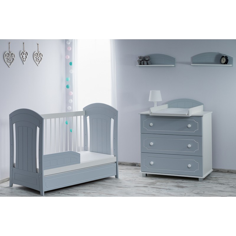 Babycute Βρεφικό Κρεβάτι Κούνια Iris Grey - 1