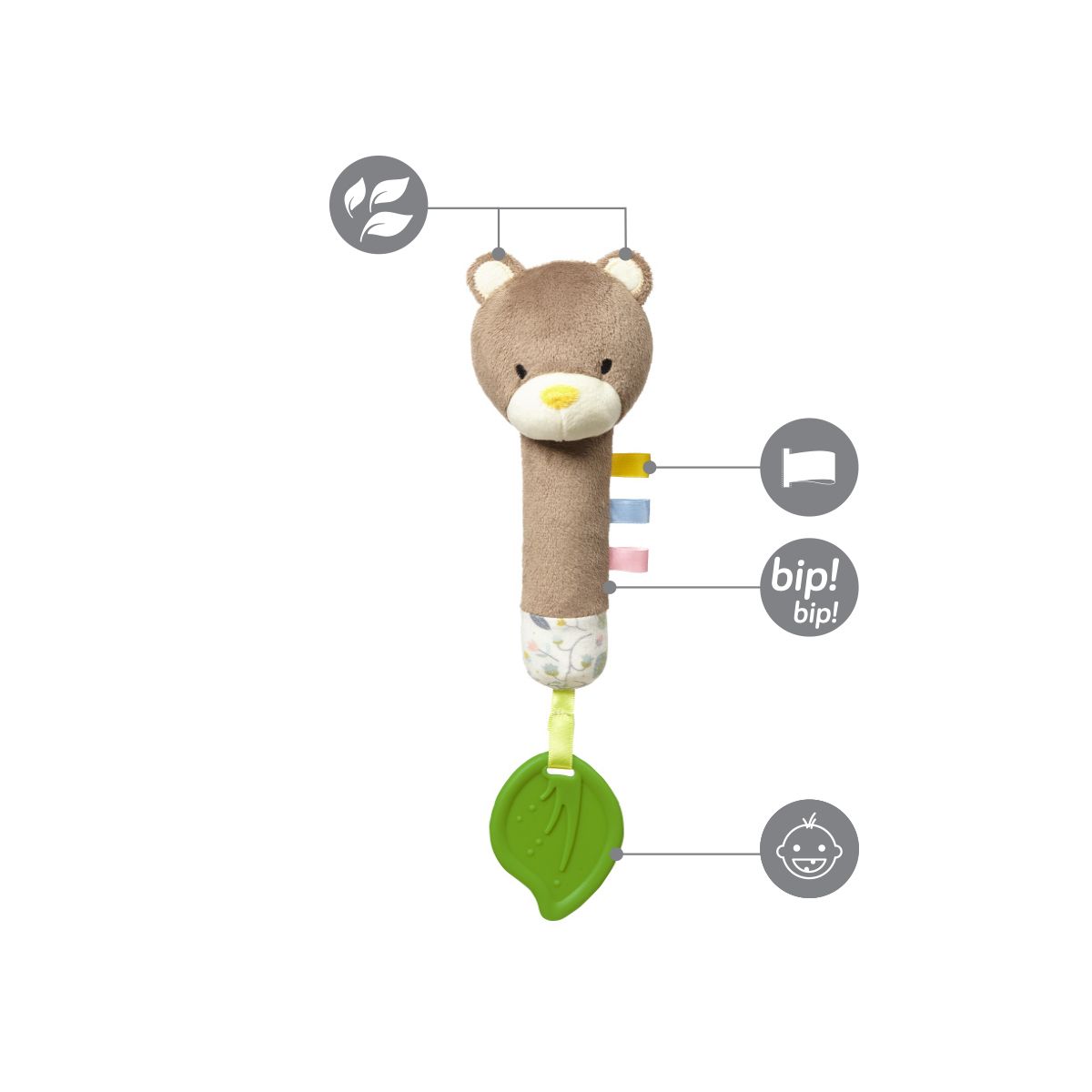 BabyOno Μαλακό Παιχνίδι με Μασητικό Teddy ο Κηπουρός - 1