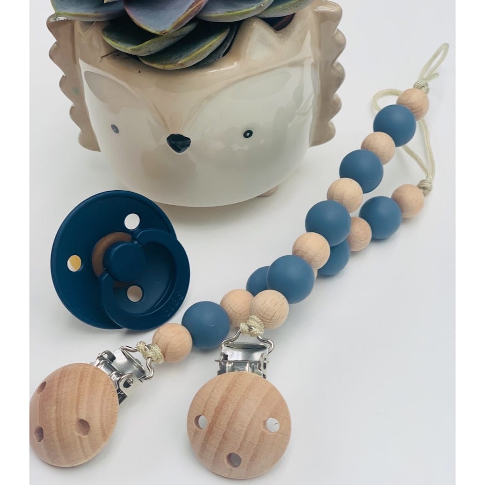 Nibbling Αλυσίδα Πιπίλας Earth Dummy Clip Denim - 1