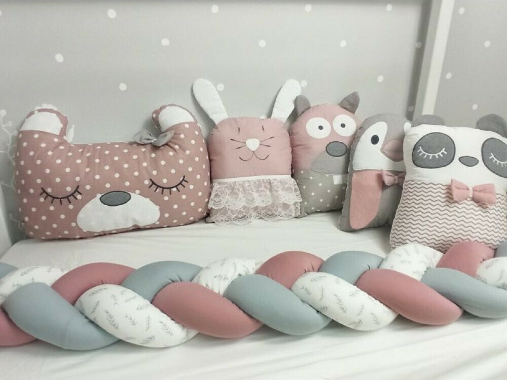 Baby Star Πάντα Κούνιας Σετ 5τμχ Tiny Friends Σάπιο Μήλο 40x200cm - 1