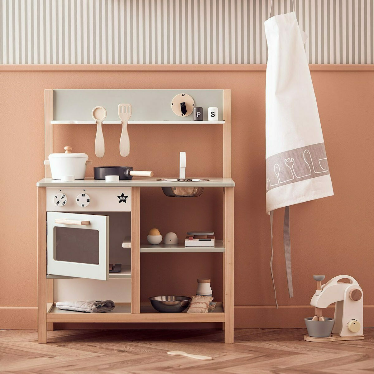 Kids Concept Ξύλινη Κουζίνα Παιχνιδιού 56,5x30x75εκ. Πράσινη - 1
