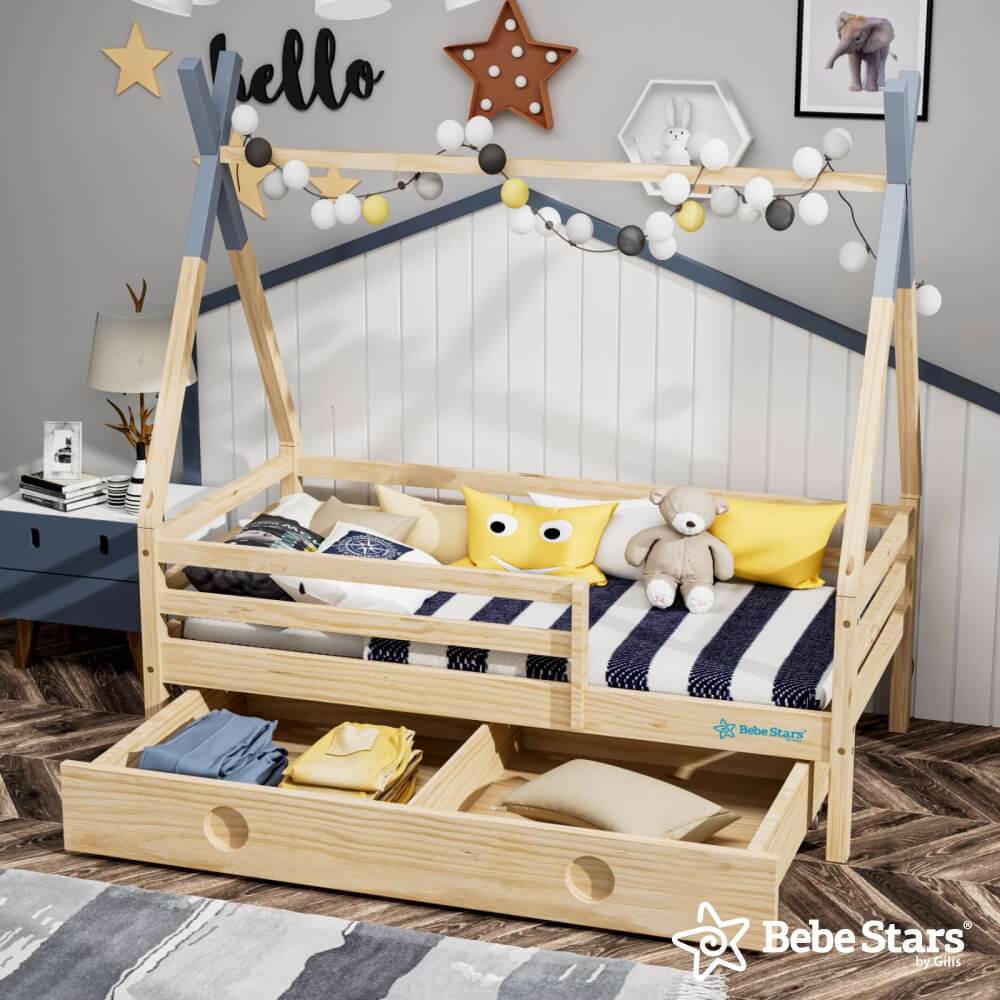 Bebe Stars Παιδικό Κρεβάτι Galaxy Montessory 438-05 - 1