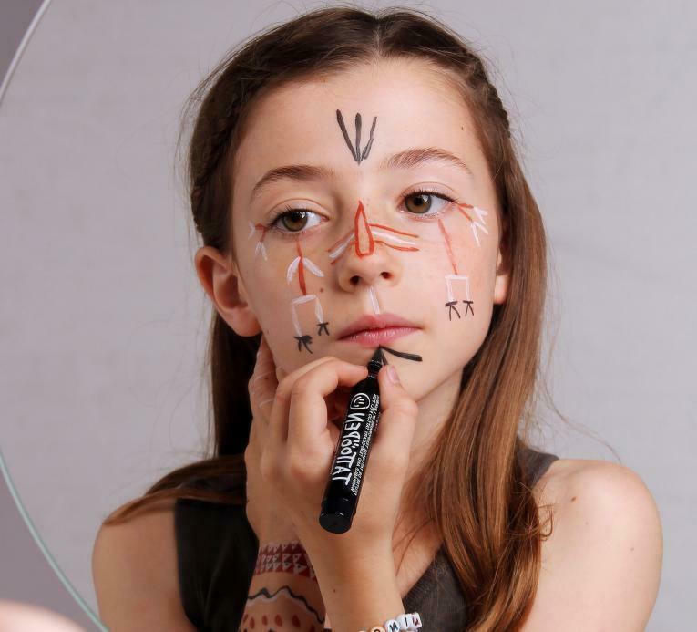 Nailmatic Σετ Ζωγραφικής Δέρματος Τattoopen με Βιβλιαράκι & Μπογιές Καφέ-Μαύρο-Λευκό - 1