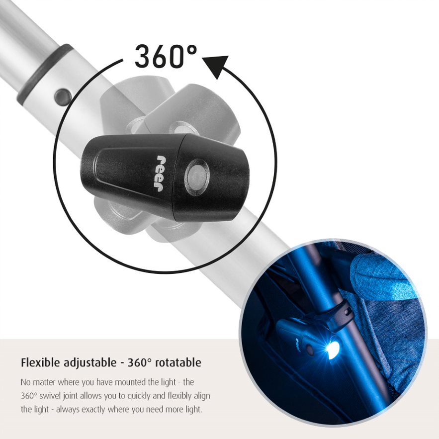 Reer Αδιάβροχο Led Φως USB για Καρότσια, Πατίνια & Ποδήλατα - 2