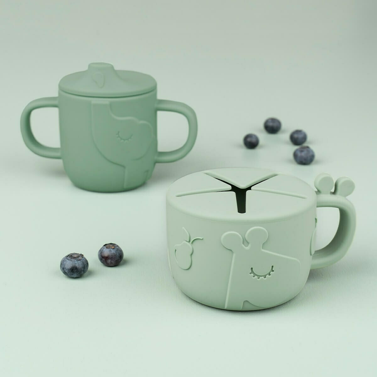 Done By Deer Εκπαιδευτικό Ποτηράκι/Snack Cup Σετ 2τμχ Green - 1