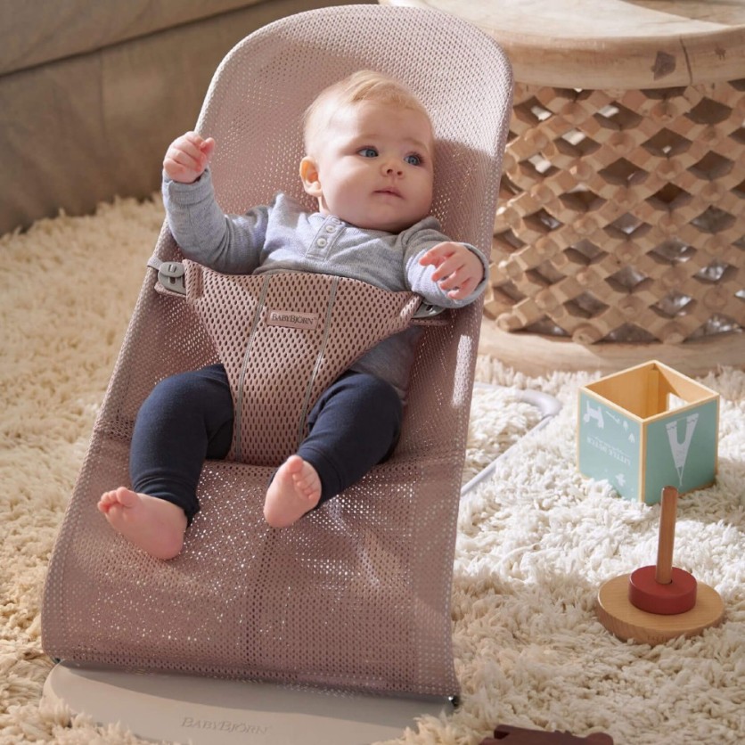 BabyBjörn Βρεφικό Ρηλάξ Bliss Dusty Pink mesh - 1