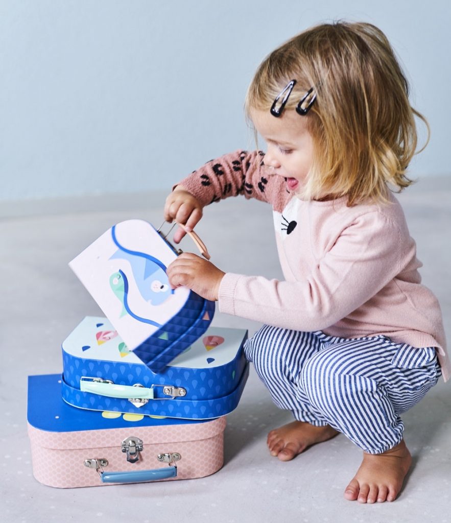 Petit Monkey Σετ 3 Παιδικές Βαλίτσες Drops Glow in the Dark - 1
