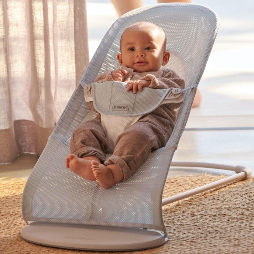 BabyBjörn Βρεφικό Ρηλάξ Balance Soft Mesh Pearly Pink White - 1