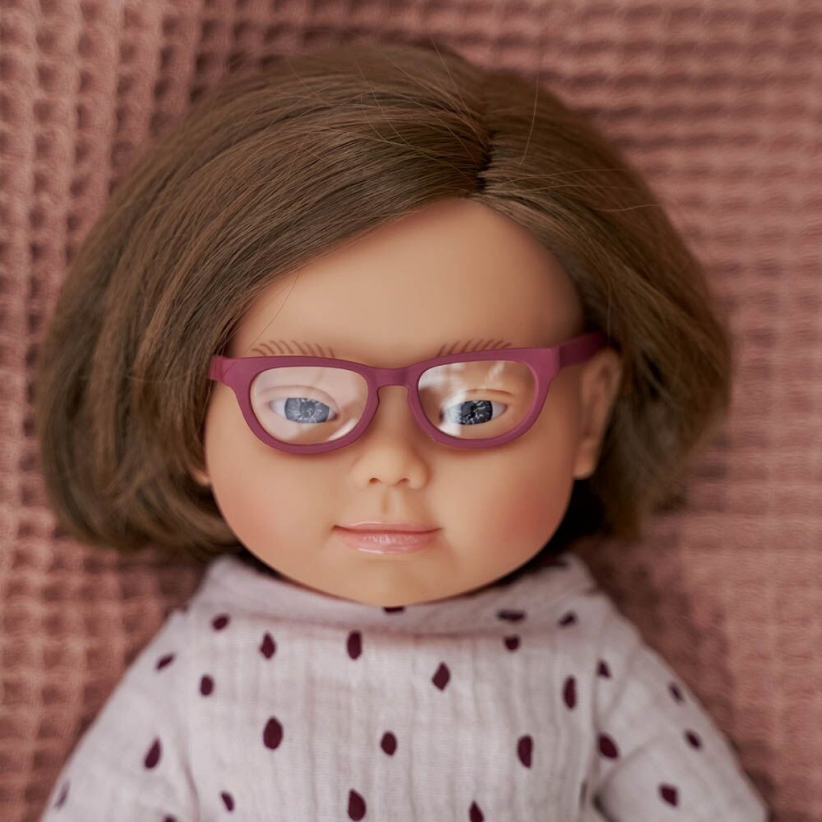 Miniland Εκπαιδευτική Κούκλα Caucasian Girl Down Syndrome με Γυαλιά 38εκ. - 1